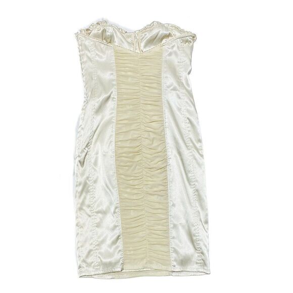 Foxy Jeans Women's Satin Strapless Dress Y2K - Picture 4 of 4